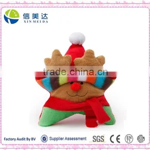 Fashion Christmas Plush Reindeer Star Inflatable Squeaker Dog Toy thumbnail-1
