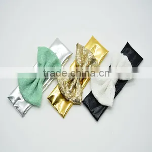 20 Color Big Sequin Bow Hair Band, Festival Wedding Floral Garland Hair Accessories, Metallic Messy Bowknot Head Wrap thumbnail-1