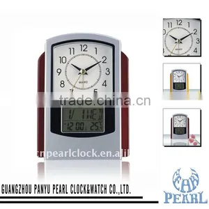 Pearl Wooden LCD Alarm Clock E611 With Sweep thumbnail-1