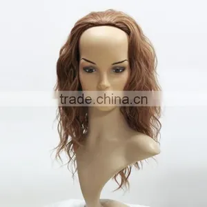 Wholesale Cheap Synthetic Jewish Wig Blonde Artificial Kinky Curly u Part Wig thumbnail-2