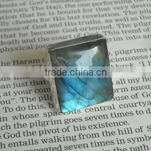 Labradorite Ring Silver Gemstone Ring thumbnail-1