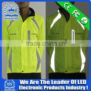 2016 Hot Selling LED Fluorescent Refletive Coat For Road Safety At Night thumbnail-5