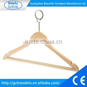 Wooden Hotel Hanger With Non Slip Trouser Bar thumbnail-1