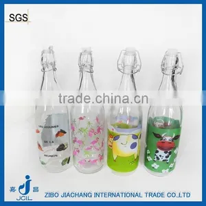 1000ml Glass Drinking Bottle With Metal Clamp Lid thumbnail-1