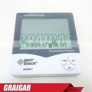 Smart Sensor AR807 LCD Digital Hygrometer Thermometer Wet and Dry Thermometer Meter With Calendar & Clock Alarm thumbnail-2