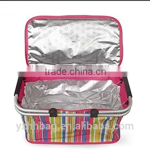 32L Large Family Size Picnic Insulated Bag BBQ Meat Drinks Cooler Bag Folding Collapsible Basket for Holidays Parties (YX-Z131) thumbnail-6