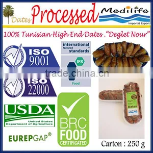 Processed Dates Tunisian High Quality Dates "Deglet Noor" Category,Healthy Fruit Products, 200 g thumbnail-1