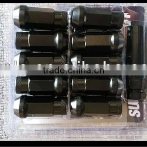 Nut M12 x 1,25 45 mm ,steel, BLACK Color, 20 Pcs Incl. Dual Adapter thumbnail-1