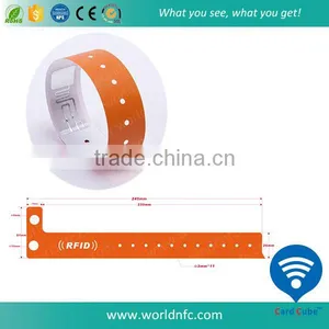Disposable 13.56MHz ISO 14443A MF Classic 1k S50 RFID Paper Wristband thumbnail-5
