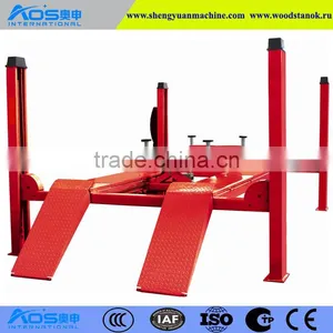 4500kg Capacity Four Post Car Alignment Lift With Two Rolling Jacks thumbnail-1