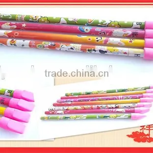 Cheap Wholesale Yellow Wooden Pencil With Eraser thumbnail-1
