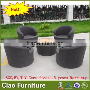 Balcony Small Table Set Patio Furniture Rattan Coffee Table Chair thumbnail-3