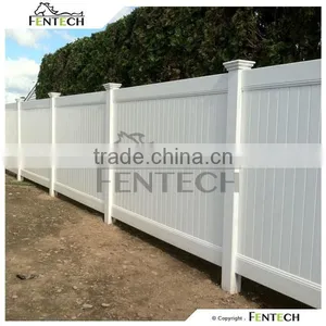 Fentech White Flat-Top Full Privacy Vinyl Fence thumbnail-2