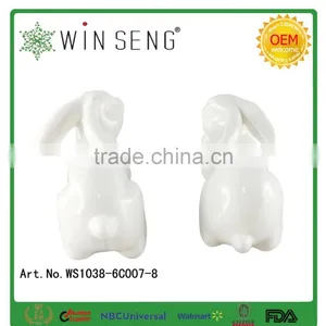 Cute Craft Decorative Easter Ceramic White Rabbits Deocrations for Easter thumbnail-3