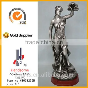 8" Bronze Justice Lady Statue Sculpture thumbnail-1