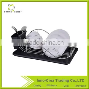 Simple Black Metal Kitchen Dish Drying Rack thumbnail-1