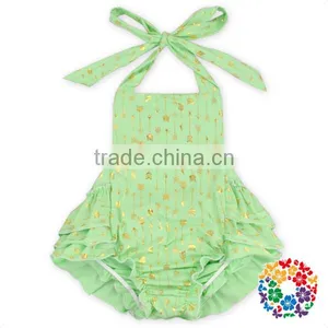 Mint Cotton Baby Toddler Ruffle Icing Romper thumbnail-1