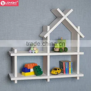 Lovely House Style Wooden Floating Shelf Wholesale Home Decor Wall Mount Shelving for Kids Room Wall Shelf Bracket thumbnail-2