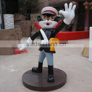 FRP Black Cat Police Cartoon Statue thumbnail-2