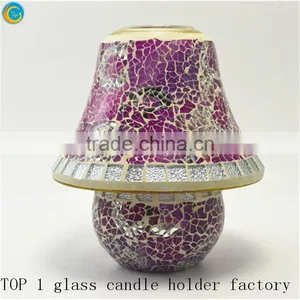 Purple Mosaic Glass Containers for Candles thumbnail-3
