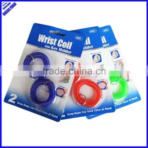 Cheap 5cm Diameter Soft Round Plastic Wrist Coil Keychain thumbnail-3