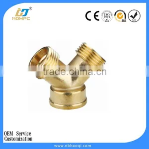 Short Brass 3-ways Y Shape Hose Connector thumbnail-5