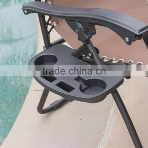 2 Pack Garden Pool Brown Folding Zero Gravity Lawn Chair thumbnail-4