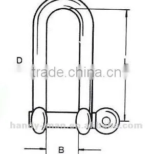 Marine Hardware Stainless Steel Long Type D Shackles thumbnail-6