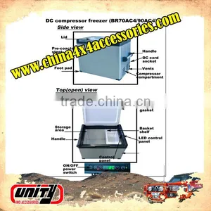 MOQ Price 70L & 90Litre 4x4 Camping Fridge Freezer Both 12V/24V DC and 220V/240V AC thumbnail-1