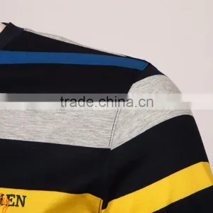 Mens Bulk Sale Plain Stripe Cotton t Shirt thumbnail-4