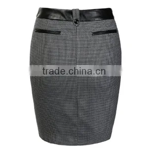 2015 Ladies' Ladie's Fashion Elegent High Quality Garment Factory Patchwork Skirt thumbnail-3