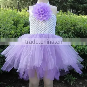 6" CROCHET TOP TUTUS WITH FLOWER NEW TOP DRESS thumbnail-3