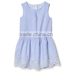 2017 New Fancy Casual Linen and Cotton Summer Short Frock Dresses for Baby Girls thumbnail-1