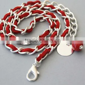 Suede Leather Velvet Leather Woven With Chain Long Wrap Bracelet Jewelry 2014 Fashion Leather Fashion Chain Jewelry thumbnail-1