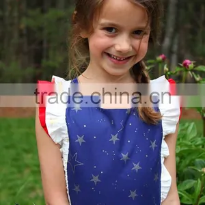 4th Of July Girls Cotton Frock Designs Ruffled Dress Summer thumbnail-3