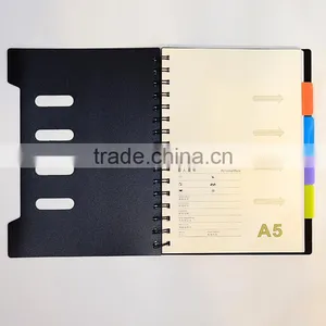 Transparent PVC Cover Spiral Binding Notebook Cheap Student Exercise Notebook Custom Diary Notebook With Index Tab thumbnail-5