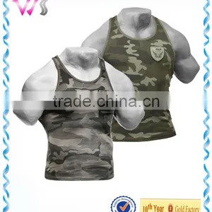 Men's Camouflage Gym Wear Knitted Fitness Singlet Muscle Singlet For Men thumbnail-1