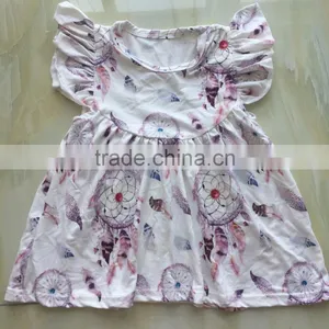 WY-672 Kids Printed Top Stock Milk Silk Top for Girls Pakistani Frocks Yiwu China Ruffle Clothes thumbnail-1