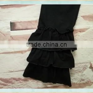 Triple Ruffle Pants Girls High Quality Pants Girl 100% Cotton Plain Color Ruffle Pant thumbnail-2