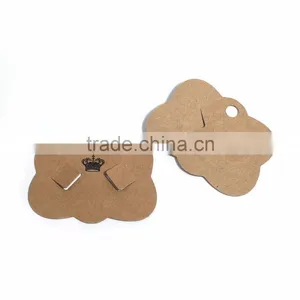 Paper Jewelry Display Card Cloud Brown Crown Pattern 8cm(3 1/8") x 6cm(2 3/8"), 1 Piece thumbnail-3