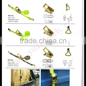 2 Inch 3T Cargo Lashing Ratchet Tie Down Cam Buckle Winch Strap With Hook and Ring thumbnail-2