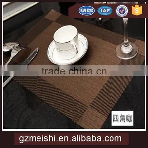 Non-slip PVC Heat Insulation Stain-resistant Woven Mesh Restaurant Placemats thumbnail-1