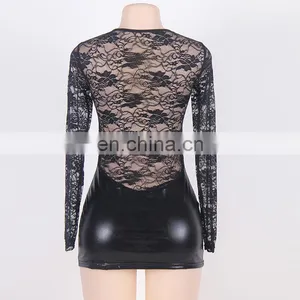 Hot Selling Black Color Sexy Leather Lingerie thumbnail-5