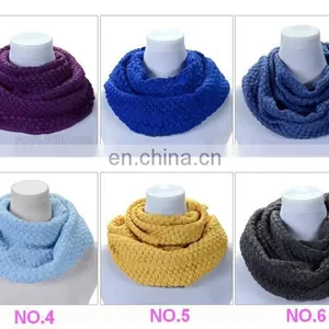Fashion Ladies Wool Knitting Scarves Women's Neckerchiefs With Pure Color thumbnail-2