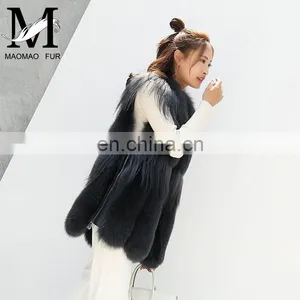 2017 Fashionable Beautiful Women Winter Real Fox Fur Fashion Vest thumbnail-1
