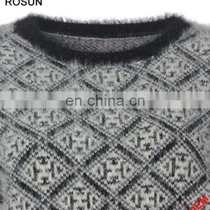 Women Winter Classic Mohair Jacquard Partten Mini Knitted Dress Suits thumbnail-5