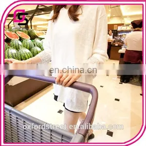 Korean Style Casual Short Long Sleeved Women's Primer Shirt Cotton Cotton Loose Seven Minutes thumbnail-3
