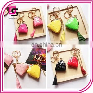 Color PU Creative Leather Small Wallet Keychain Bags Ornaments Tasseldecoration thumbnail-1