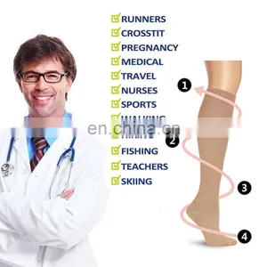 Compression Socks Knee-Hi Firm Support Open Toe Compression Stockings 20-30mmHg#YLW-15 thumbnail-5