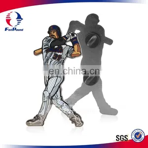 Baseball Player Off-Set Printing Lapel Pin With Spray Black thumbnail-1